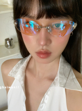 郑佰万酷飒无边框时髦太阳眼镜