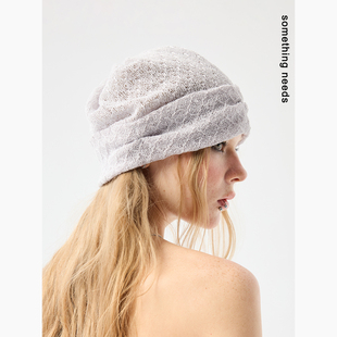 薄款 包头帽子夏季 镂空堆堆冷帽女出片氛围潮 小韩设计师款 郑佰万