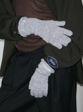 郑佰万 元气冬日！花纱含羊毛针织手套百搭保暖可触屏骑行手套女