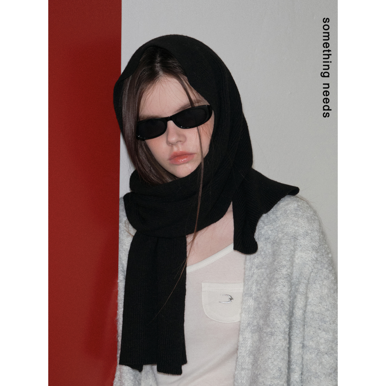 郑佰万高级感羊毛针织围巾