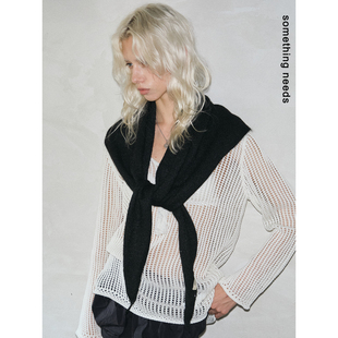 郑佰万 极简百搭针织围脖女多色复古调围巾三角巾ins风出片披肩潮