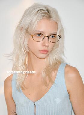 复古椭圆眼镜书呆子日系圆脸