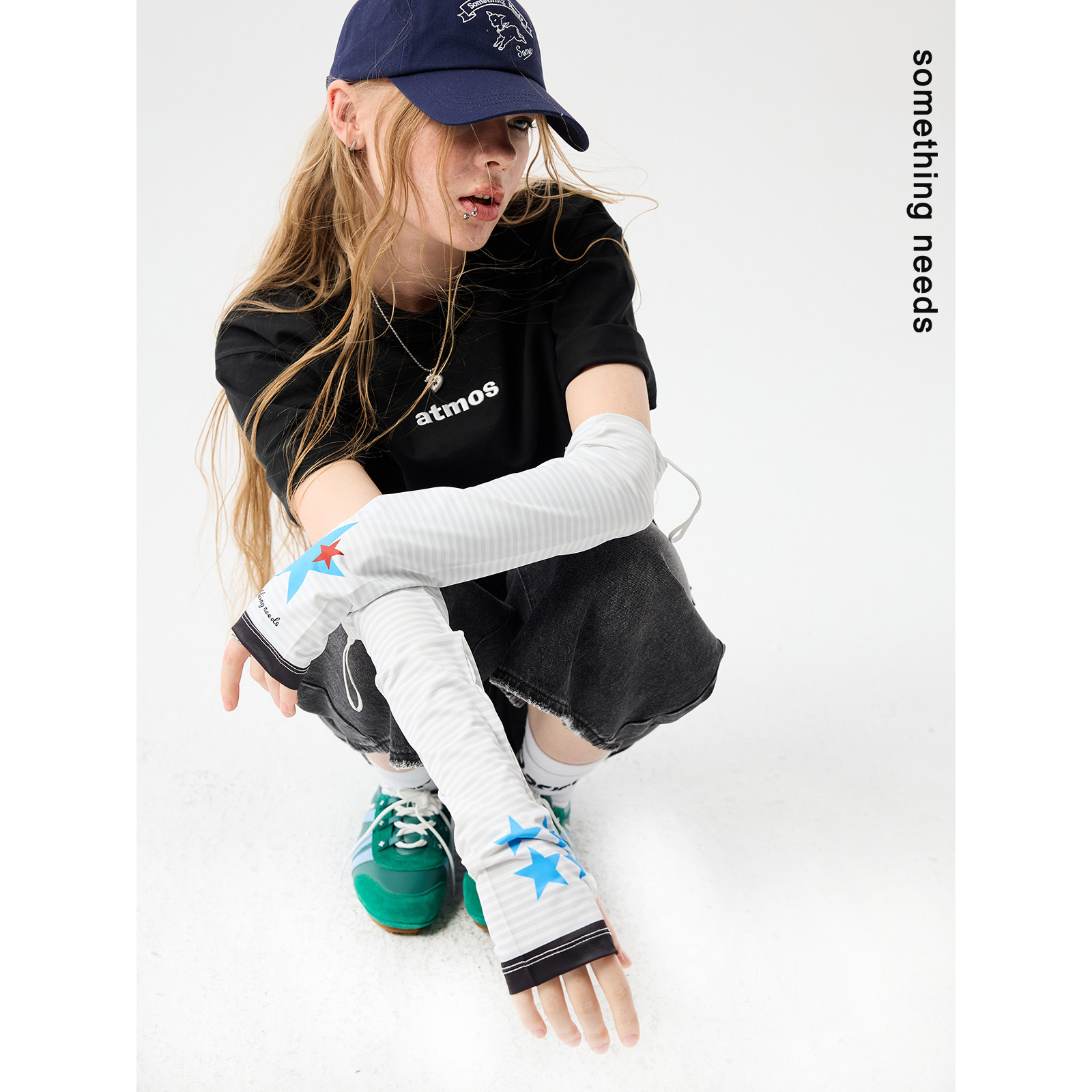 郑佰万 原创星星条纹！ 防晒袖套女时髦y2k出游遮阳百搭冰丝冰袖