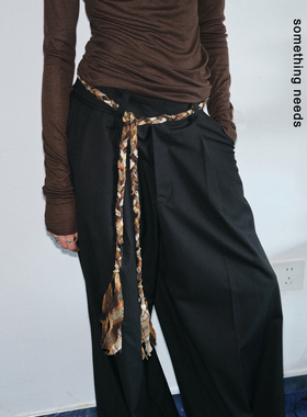 郑佰万 拿铁古棕小众复古腰链2025流行款腰带基础百搭个性腰封女