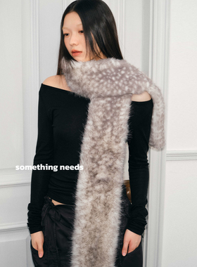 长白山看雪 仿貂毛围巾女冬季护颈防寒加厚时髦围脖毛领高品质潮