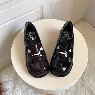 女鞋lolia特制服鞋学院风小皮鞋软妹jk单鞋低跟浅口圆头可爱单鞋