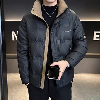 男士羽绒服2025年新款潮牌冬季外套男爆款加厚立领白鸭绒工装帅气