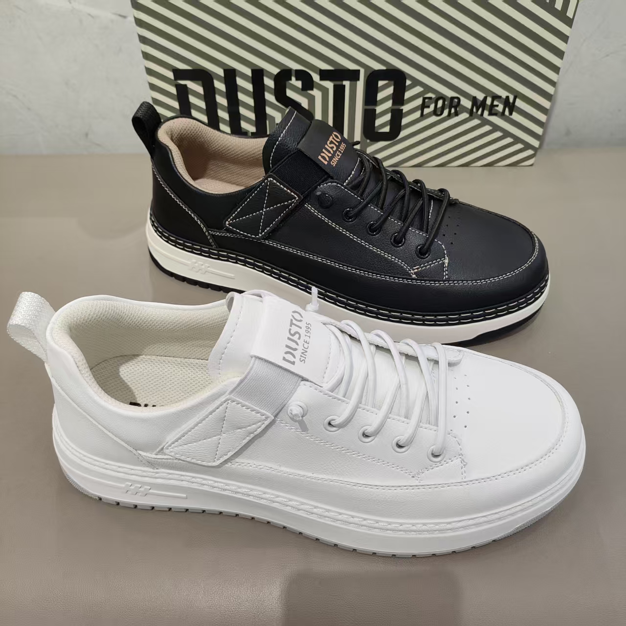 大东男士板鞋2026春季新款时尚简约百搭舒适皮面休闲板鞋男鞋1013