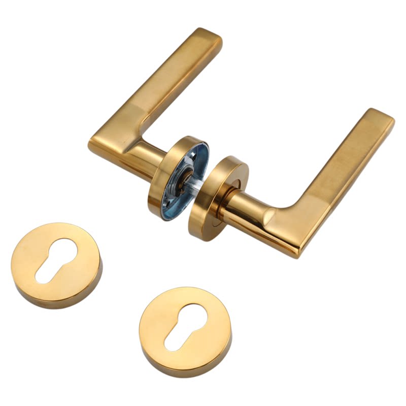 304不锈钢分体把手镀金防火锁把手卧室分体锁拉手锁通用型门把手