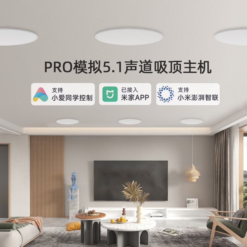 PRO模拟5.1声道支持小爱同学控制家庭影院智能家居吸顶音响箱声控