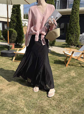 GRACETINAHOO春新法式复古重工立裁多片拼接轻盈鱼尾半身裙BQA477