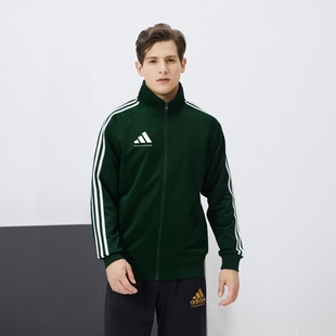 Adidas阿迪达斯2025秋外套男女黑色休闲运动立领夹克TR30JT-DGNW