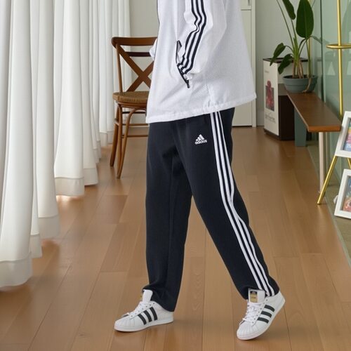 Adidas阿迪达斯春新款黑色直筒裤男女休闲长裤运动裤子TR30PR-BW