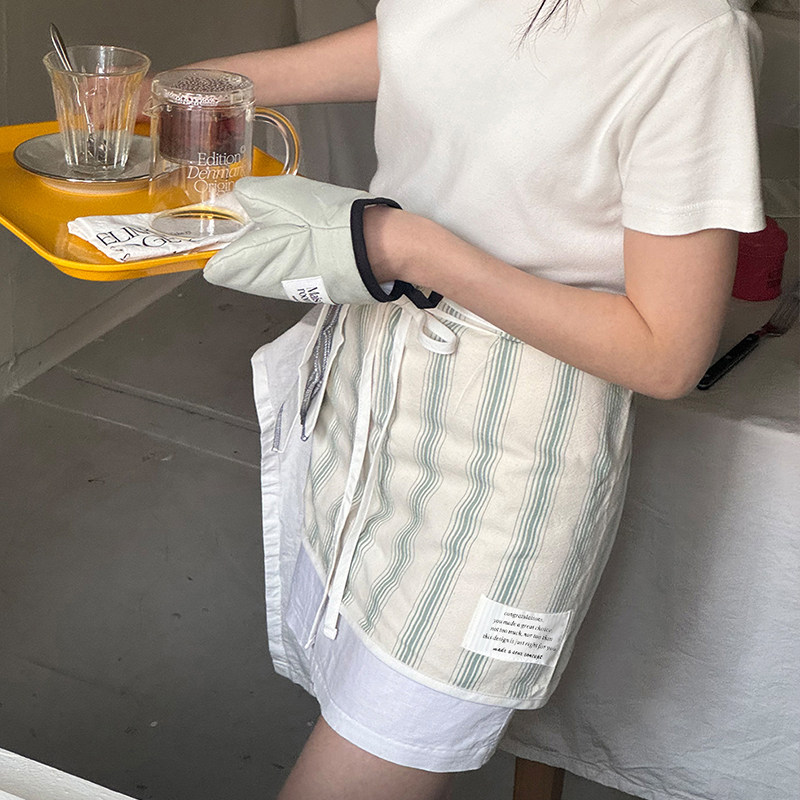 日式小清新亚麻半截围裙女手工制作防水防油防污厨房围裙四季通用,家庭/个人清洁工具,围裙,淘宝优惠券,粉丝福利购,淘宝优惠卷