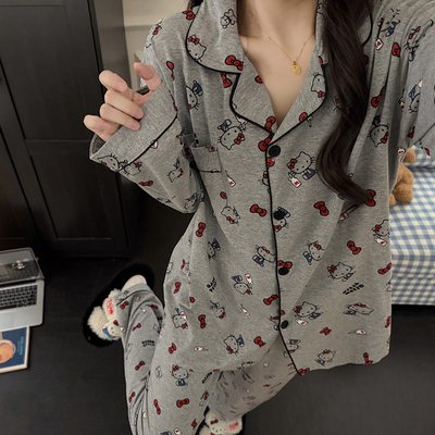 睡衣女春秋季纯棉甜美hellokitty