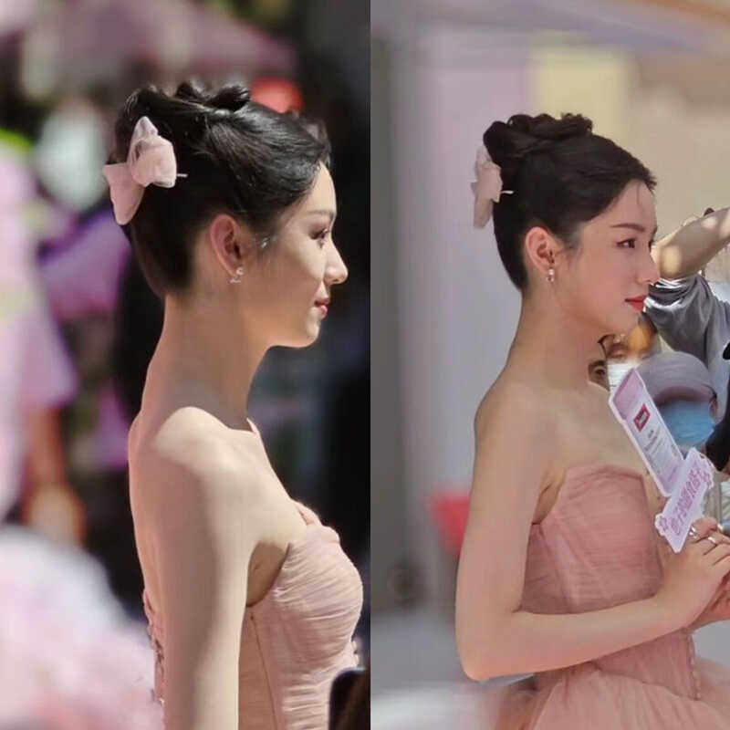 周也同款粉色蝴蝶结发夹后脑勺马尾夹子超仙丸子头盘发顶夹发卡,饰品/流行首饰/时尚饰品新,发饰,淘宝优惠券,粉丝福利购,淘宝优惠卷