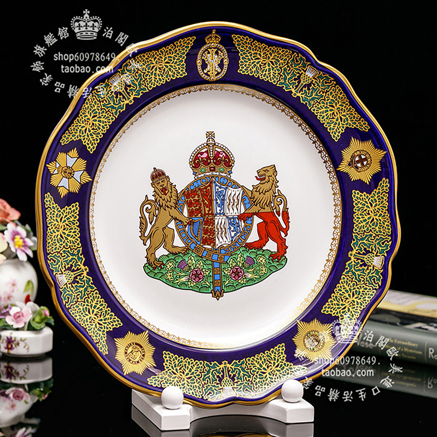 限量英国制皇家欧式骨瓷盘掛盘