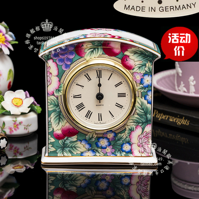 英国制 Royal Doulton 1994 Orchard Hill 花卉骨瓷床头时钟桌钟