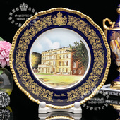Coalport 1980 宫廷美景客厅骨瓷欧式 限量手绘250英国 装 饰盘挂盘