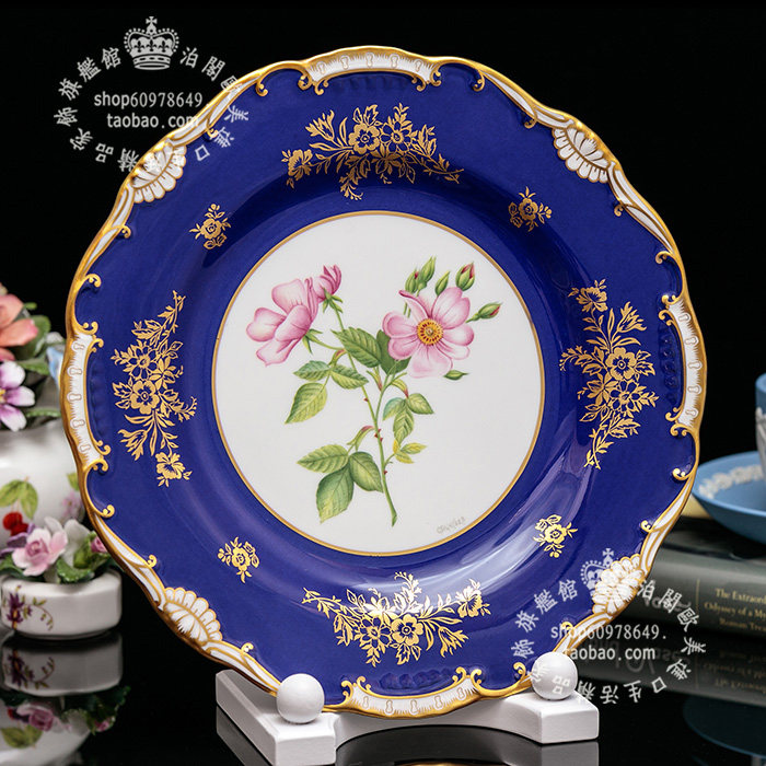 限量50英国制 wedgwood minton 2000艺术家手绘花卉欧式骨瓷盘