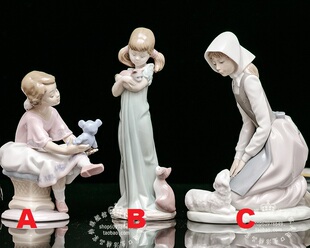 西班牙LLADRO 雅致 可爱猫咪手绘陶瓷雅致客厅桌面門厅摆件 1990