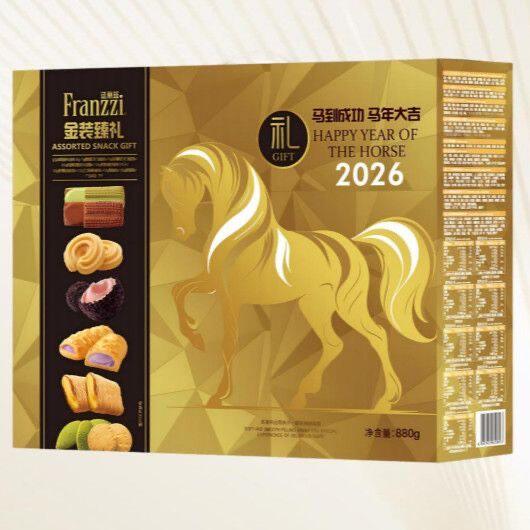 法丽兹马到成功金装臻礼缤纷大满足曲奇饼干礼盒送人礼物