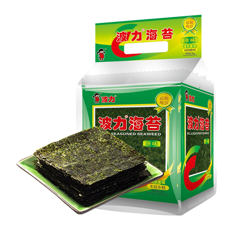 波力海苔原味24g即食海苔宝宝零食寿司海苔办公室零食包邮