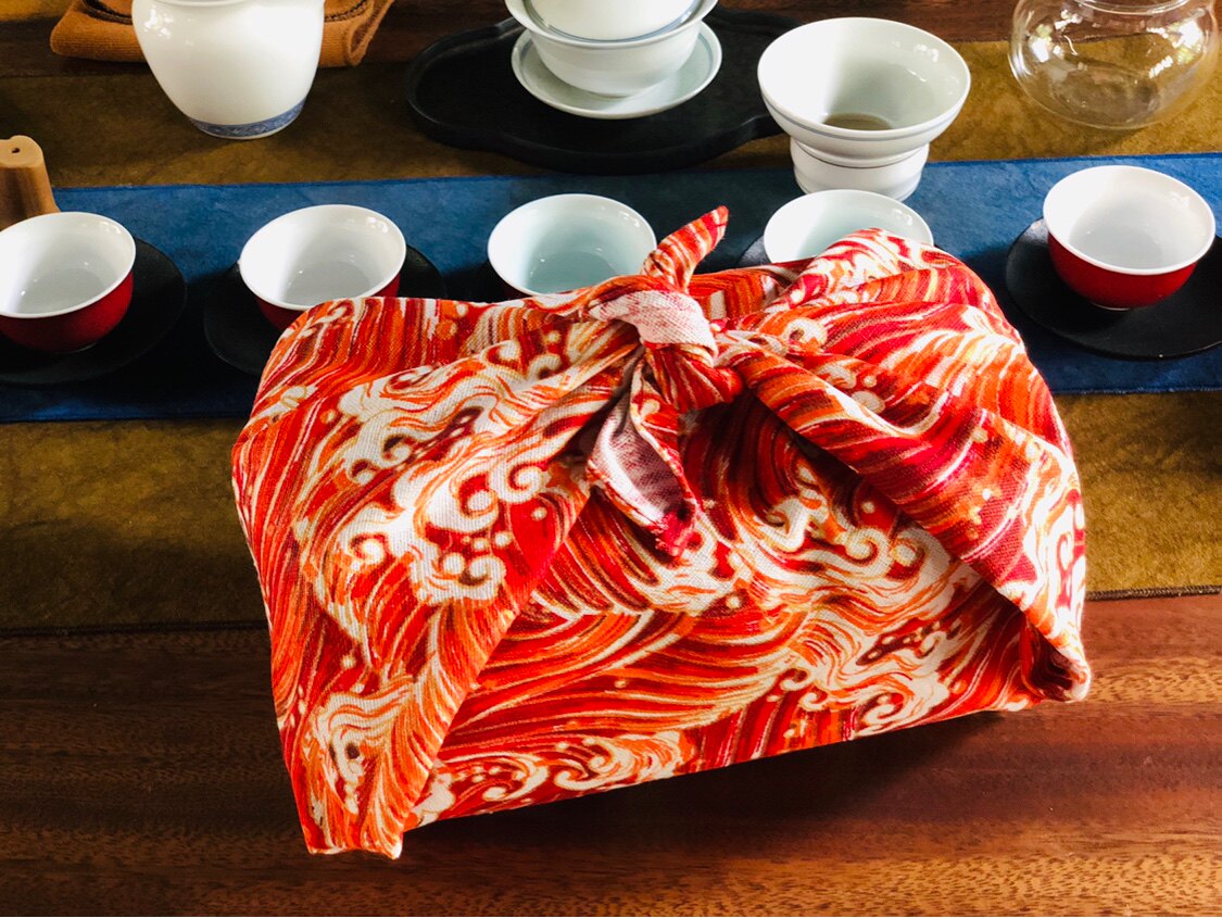 中国风包裹巾风吕敷圣诞手帕方巾