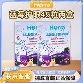 挪威直邮Hurra儿童蓝莓提取越橘提取含万寿菊护眼45粒两盒
