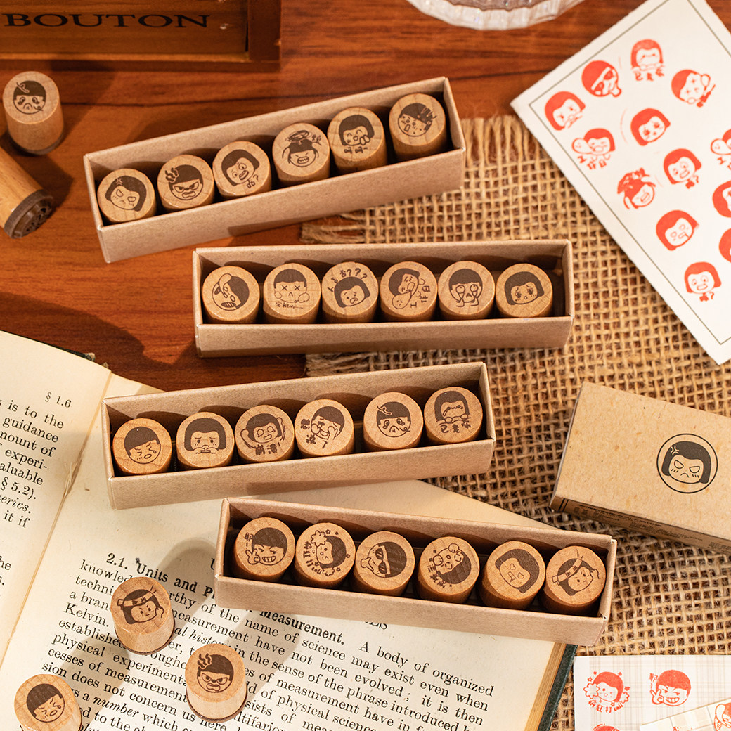 表情戳戳集系列圆形可爱头像印章