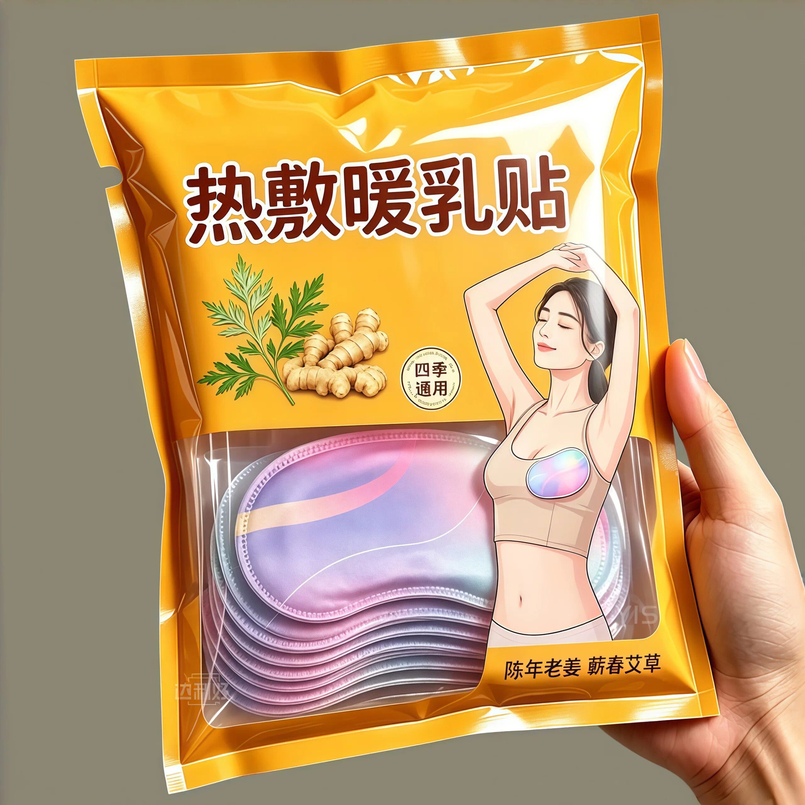 乳腺贴胸部热敷宝妈暖护乳贴蒸汽暖胸乳房专用月子贴自发热护乳贴