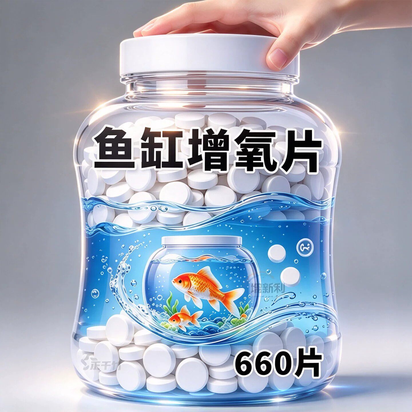 鱼缸增氧片养鱼长效氧气片缓释净化水质稳定剂制氧片水族增氧剂