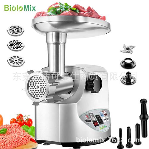 跨境外贸家用大功率自动绞肉机灌肠机绞馅绞蒜机Meat Grinder