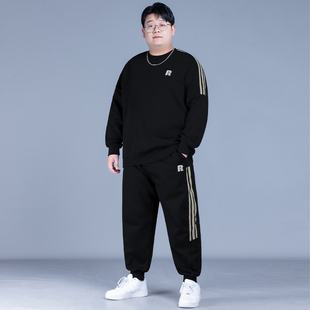 加肥加大运动胖子春秋男装 大码 休闲套装 男2026新款 两件套 卫衣卫裤