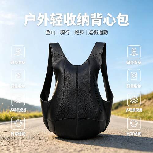 户外跑步背包双肩包防水PU皮