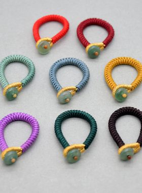 手工编织金刚结钥匙扣挂件半成品diy手机挂绳包饰品配件东陵玉扣