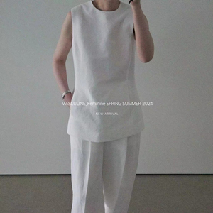 现masculine~女韩国东大门代购2024夏季新款时尚口袋无袖马甲背心