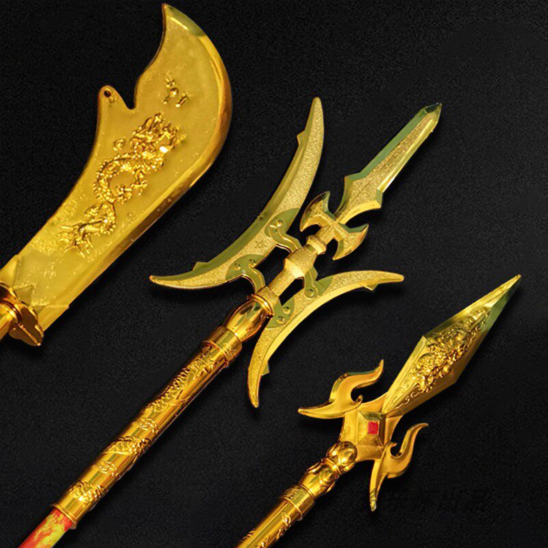 资乐怀三国模型刀枪方天画戟枪金箍棒伸缩斧表演道具刀剑儿童玩具