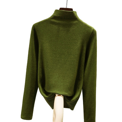 半高领德绒打底衫女秋冬内搭保暖2025新款长袖女装上衣洋气1688Go