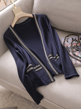 法式浪漫chic风M家经典款 定制链条宽松显瘦针织开衫外套女秋季新