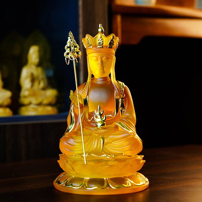 水琉璃家用佛堂供奉地藏佛像摆件