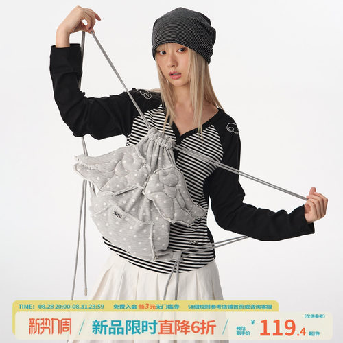 江南先生NewJNXS「SS系列」复古满印波点立体翅膀设计多背法包包