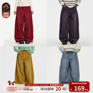 秋冬百搭多色休闲裤 江南先生NewJNXS经典 复古水洗直筒灯芯绒长裤