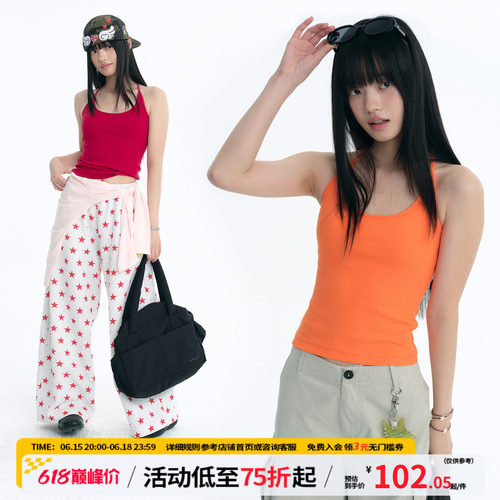 江南先生NewJNXS弹力罗纹针织吊带背心夏季可拆卸胸垫修身上衣女