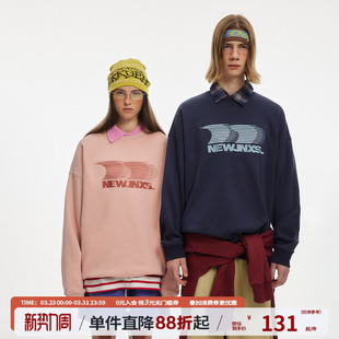 江南先生NewJNXS美式 卫衣男女春潮宽松重磅外套 复古圆领刺绣长袖