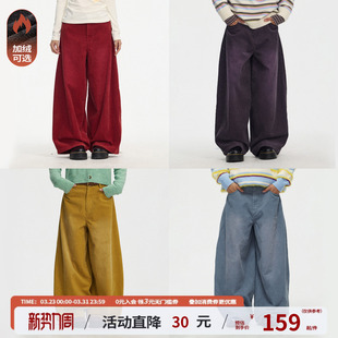 秋冬百搭多色休闲裤 江南先生NewJNXS经典 复古水洗直筒灯芯绒长裤