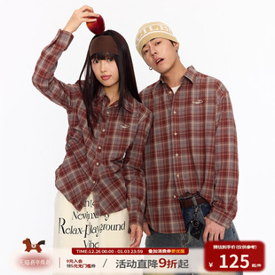 格纹衬衣情侣衬衫 江南先生NewJNXS绣花长短款 外套 敖瑞鹏同款