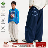 长裤 江南先生NewJNXS三防宽松梭织休闲裤 子星星贴布logo绣花工装
