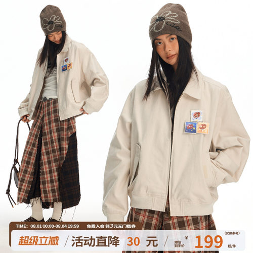 江南先生NewJNXS魔术贴bomber飞行夹克春秋休闲宽松工装外套男女