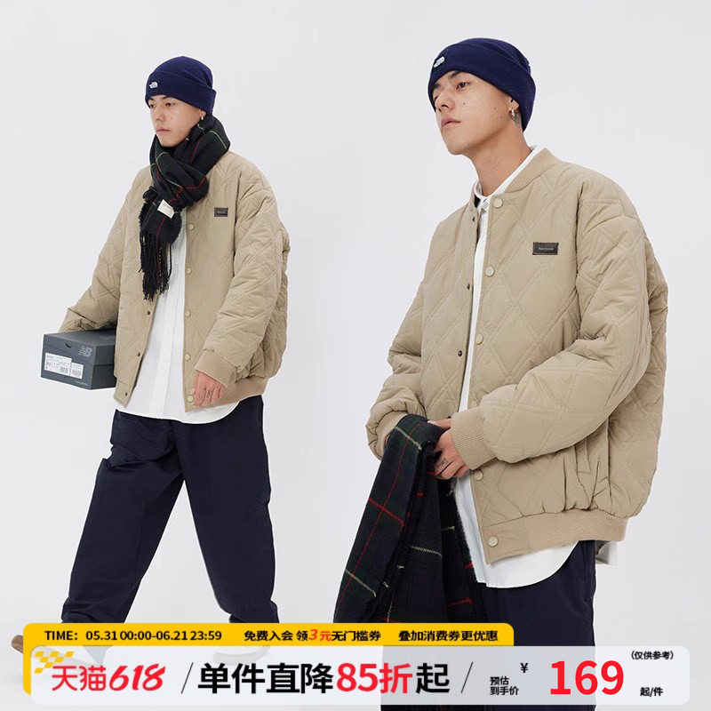 江南先生NewJNXS日系菱格冬季外套男棉衣潮牌棒球服女装工装棉服